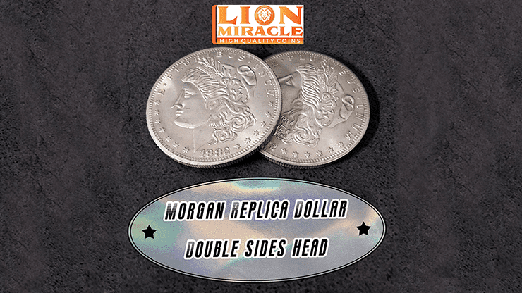 (image for) MORGAN REPLICA DOLLAR DOUBLE SIDED HEAD by Lion Miracle - Trick - Click Image to Close