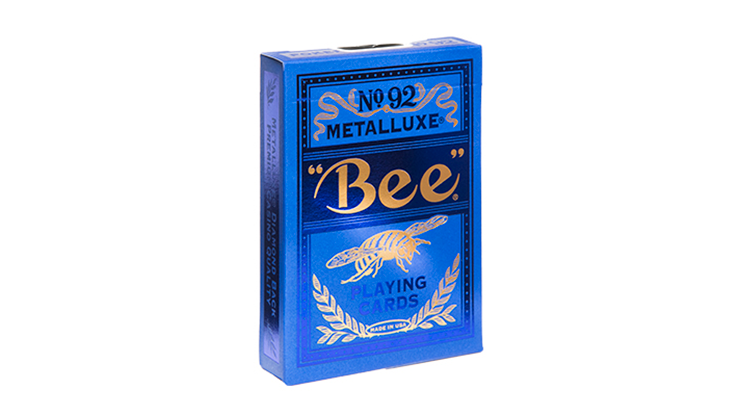 (image for) Bee Blue MetalLuxe Playing Cards by US Playing Card - Click Image to Close