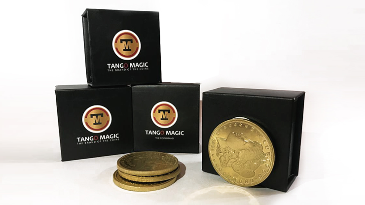 (image for) Replica Golden Morgan TUC plus 3 coins (Gimmicks and Online Instructions) by Tango Magic - Trick - Click Image to Close