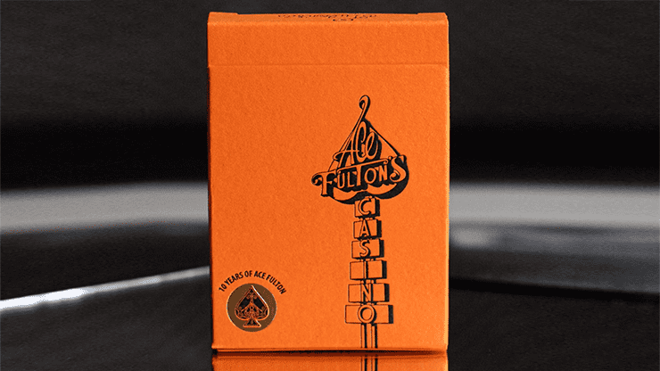 (image for) ACE FULTON'S 10 YEAR ANNIVERSARY SUNSET ORANGE PLAYING CARDS - Click Image to Close