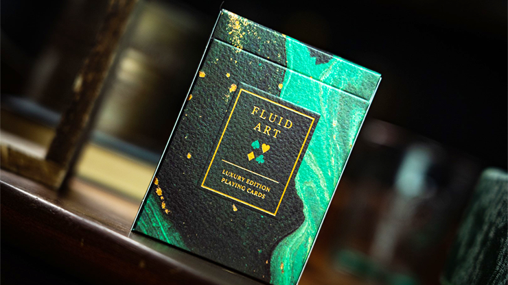(image for) Fluid Art Green (Luxury Edition) Playing Cards - Click Image to Close