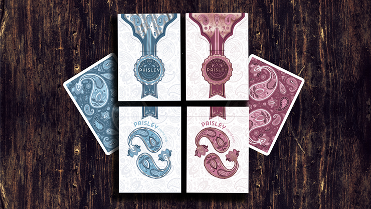 (image for) Marked Paisley Ton sur Ton Poudre Blue Playing Cards - Click Image to Close