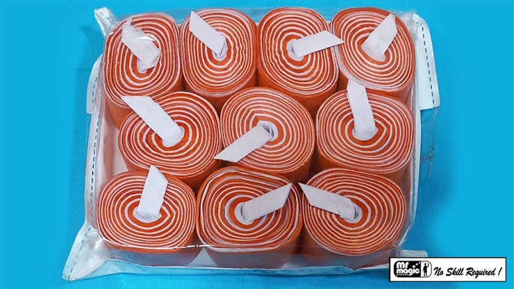 (image for) Mouth Coil 60ft/10ct (Orange/White) by Mr. Magic - Trick - Click Image to Close