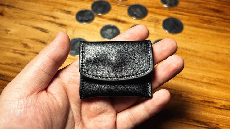 (image for) The Cowhide Coin Wallet (Black) by Bacon Magic - Trick - Click Image to Close