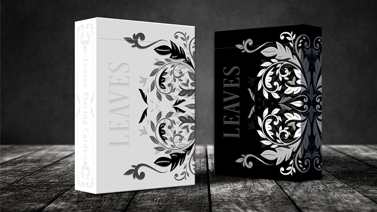 (image for) Leaves Black Playing Cards - Click Image to Close