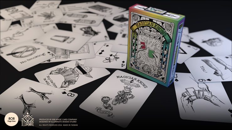 (image for) Magician Knows Playing Cards V1 (Black and White) by 808 Magic and Alan Wong - Click Image to Close