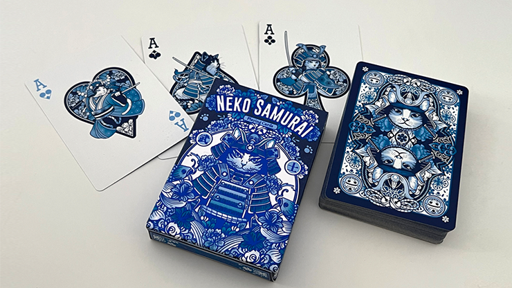 (image for) Neko Samurai (Blue) Playing Cards - Click Image to Close