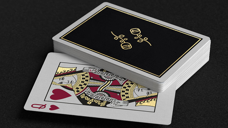 (image for) Gold Foil Black Roses Casino Playing Cards