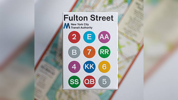 (image for) WHITE EDITION FULTON STREET MTA PLAYING CARDS (1972 VIGNELLI MAP EDITION) - Click Image to Close