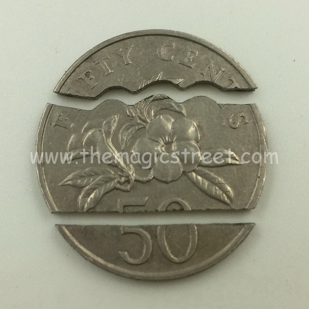 Folding + Bite Coin 50 Cent Singapore
