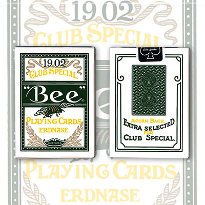 (image for) Erdnase 1902 Bee Playing Cards - Green Acorn Back (Cambric Finish) - Limited Edition by Conjuring Arts - Trick - Click Image to Close