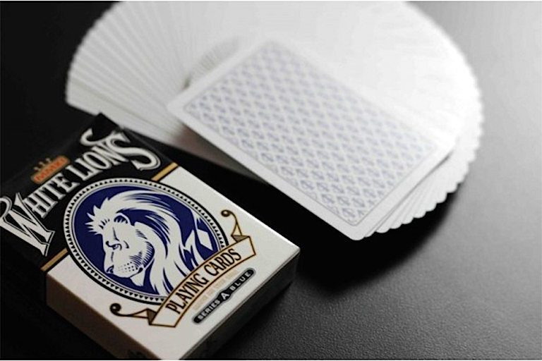White Lions Series A Blue Playing Cards