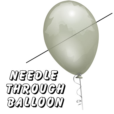 (image for) Needle Thru Balloon Professional (with 10 clear balloons) by Bazar de Magia - Trick - Click Image to Close