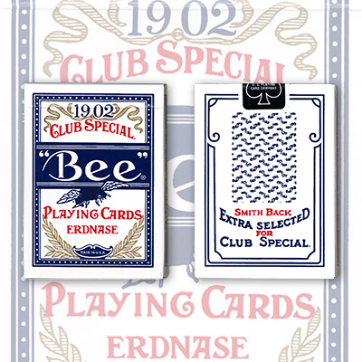 (image for) Erdnase 1902 Bee Playing Cards - Blue Smith No. 2 Back (Cambric Finish) - Limited Edition by Conjuring Arts - Click Image to Close