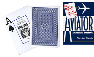 (image for) Cards Aviator Jumbo Index Poker Size (Blue) - Click Image to Close