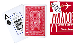 (image for) Cards Aviator Jumbo Index Poker Size (Red) - Click Image to Close