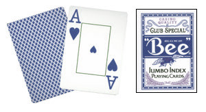(image for) Cards Bee Poker Jumbo Index (Blue) - Click Image to Close