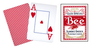 (image for) Cards Bee Poker Jumbo Index (Red) - Click Image to Close