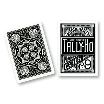 (image for) Cards Tally Ho Fan Back (Black) - Click Image to Close