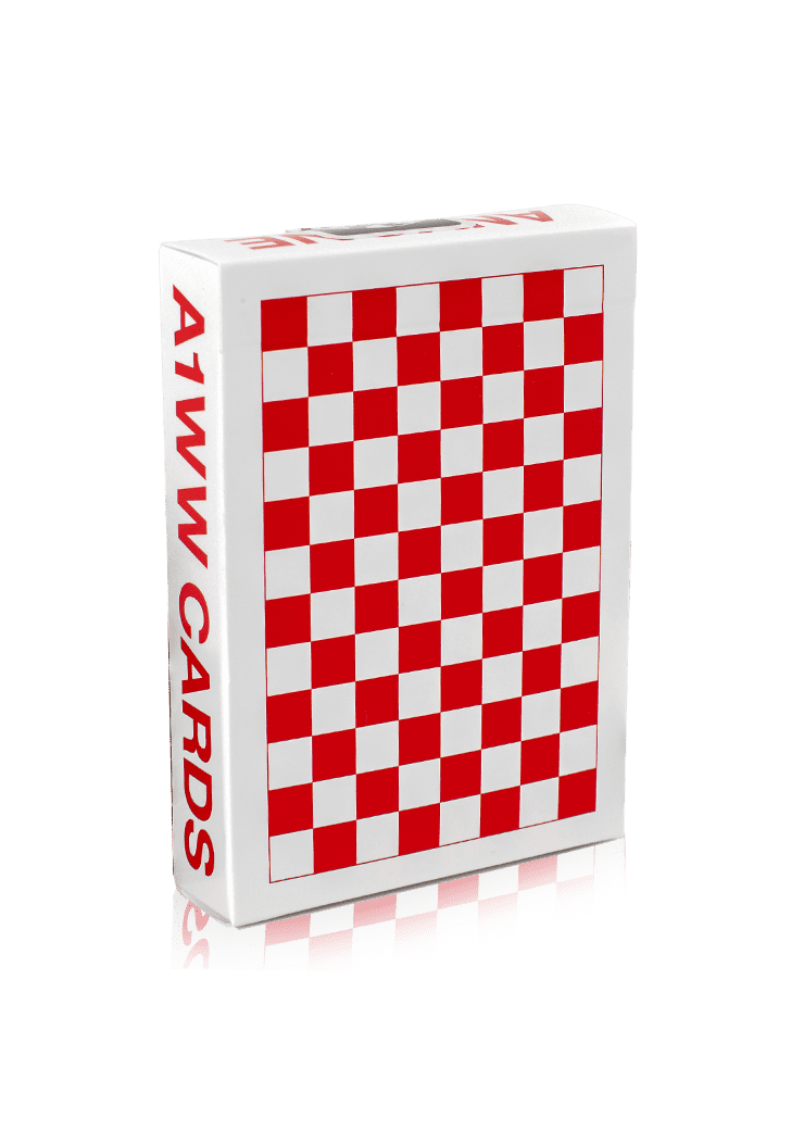(image for) Checkerboard Red Playing Cards by Anyone Worldwide