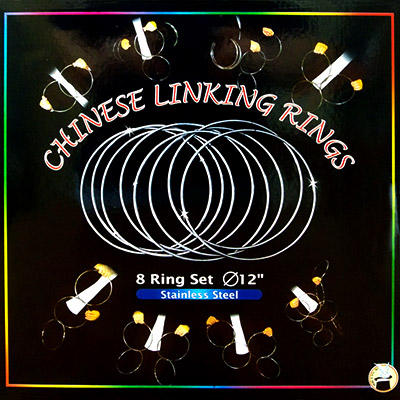 (image for) Chinese Linking Rings (12 inch, STAINLESS STEEL) by Vincenzo Di Fatta - Trick - Click Image to Close