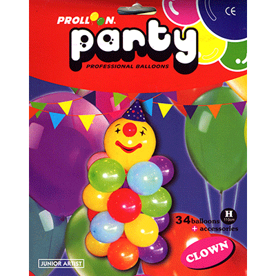 (image for) Clown Mini Balloon Column (34 balloons H110cm )by Will Roya - Trick - Click Image to Close