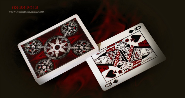 (image for) Blood Edition Blades Playing Cards (2nd run) by De'Vo with signature - Click Image to Close
