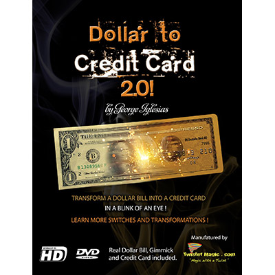 (image for) Dollar to Credit Card 2.0 (Gimmick and Online Instructions) by Twister Magic - Trick - Click Image to Close