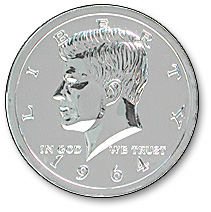 (image for) Jumbo 3 inch Chrome Half Dollar