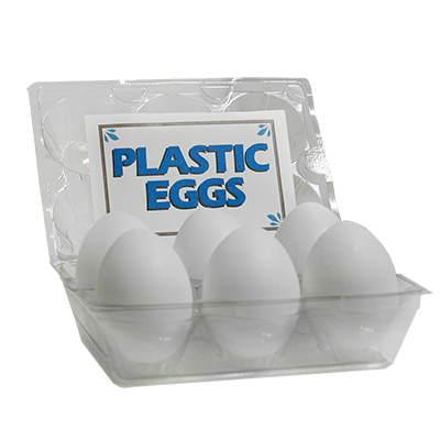 (image for) High Quality Plastic Eggs(White / 6-pack)by The Great Gorgonzola - Trick - Click Image to Close