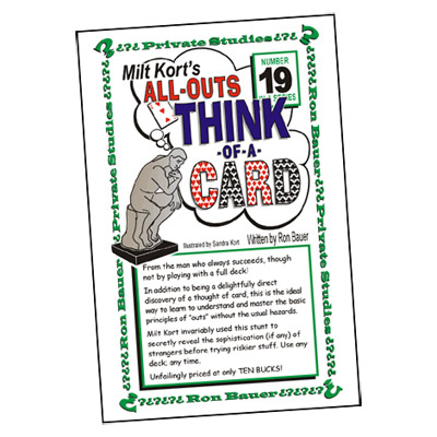 (image for) Ron Bauer Series: #19 - Milt Kort's All Outs Think of a Card Milt - Book - Click Image to Close