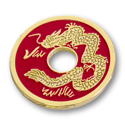 (image for) Chinese Coin (Red - Half Dollar Size) by Royal Magic - Trick - Click Image to Close