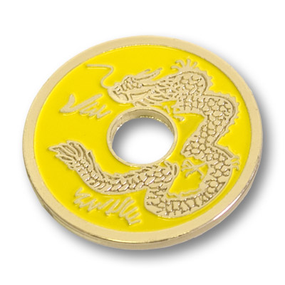 (image for) Chinese Coin (Yellow - Half Dollar Size) by Royal Magic - Trick - Click Image to Close