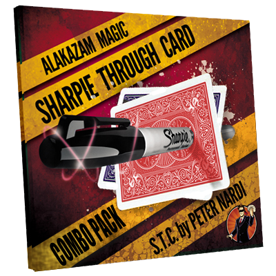 (image for) Sharpie Through Card Combo Pack (Gimmick and Online Instructions) Red and Blue by Alakazam Magic - DVD - Click Image to Close