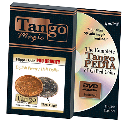 (image for) Flipper Coin PRO Gravity English Penny/Half Dollar (w/DVD)(D0103)- Tango - Trick - Click Image to Close