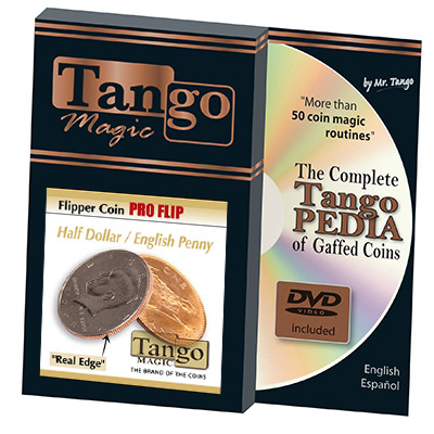 (image for) Flipper Coin Pro Flip Half Dollar/English Penny (w/DVD)by Tango - Trick (D0100) - Click Image to Close