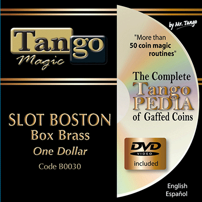 (image for) Slot Boston Coin Box (BRASS w/DVD)(B0030) One Dollar by Tango Magic - Trick - Click Image to Close