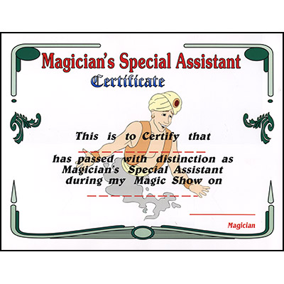(image for) Magician's Assistant Certificate by Uday - Trick - Click Image to Close