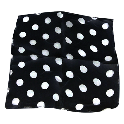 (image for) Spotted Silk 12" Black with White spots by Uday - Trick - Click Image to Close