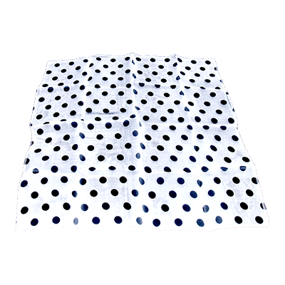 (image for) Spotted SIlk 18" white with black spots by Uday - Trick - Click Image to Close