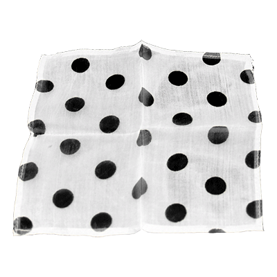 (image for) Spotted Silk 06" White/Black Spots by Uday - Trick - Click Image to Close