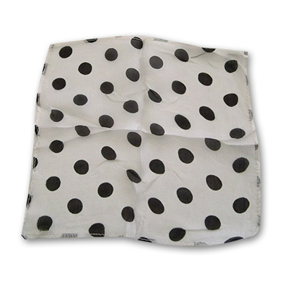 (image for) Spotted Silk 09 inch White w/blk spots by Uday - Trick - Click Image to Close