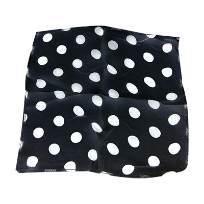 (image for) Spotted Silk 09 inch Black w/white spots by Uday - Trick - Click Image to Close