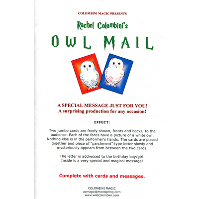 (image for) Owl Mail by Wild-Colombini Magic - Trick - Click Image to Close